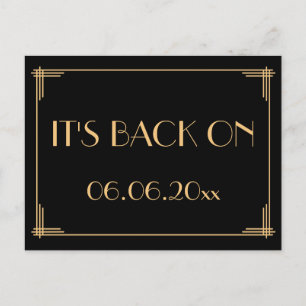 Postal De Anuncios Arte Negro Deco Gatsby Guardar La Fecha Está De Vu