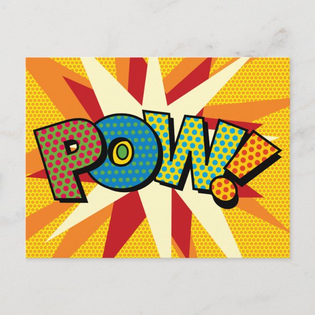 Postal De Anuncios Arte Pop Comic POW (Anverso)