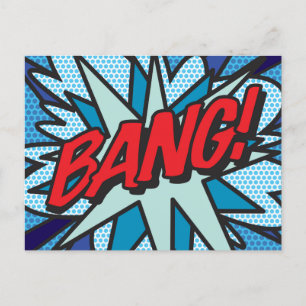 Postal De Anuncios Arte Pop Comic Retró Divertido BANG