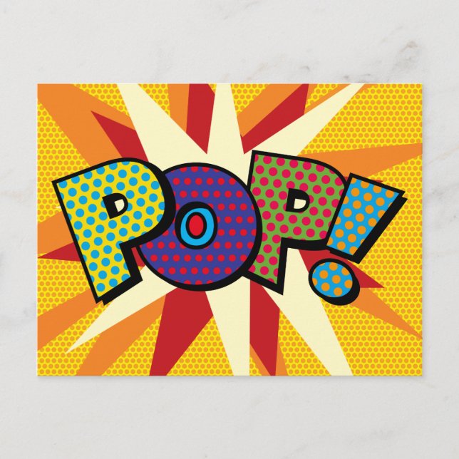 Postal De Anuncios Arte Pop de Cómic Retro Divertido POP (Anverso)