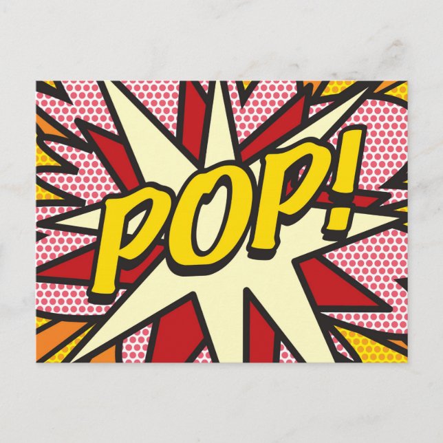 Postal De Anuncios Arte pop de cómics retro de diversión POP (Anverso)
