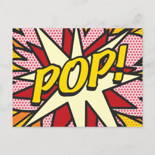 Postal De Anuncios Arte Pop de Libros de Cómics Retro Divertidos POP