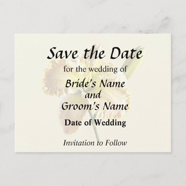 Postal De Anuncios Artículos de Boda de Lirio Amarillo (Anverso)