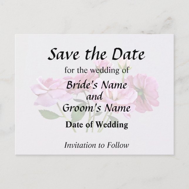 Postal De Anuncios Artículos de boda de Rosas Miniatura Rosadas (Anverso)