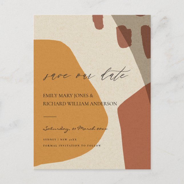 POSTAL DE ANUNCIOS ARTÍSTICO MODERNO ABSTRACTO RUST KRAFT GUARDA LA F (Anverso)