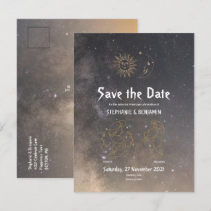 Postal De Anuncios Astrología Celeste Signo Estelar Géminis Acuario