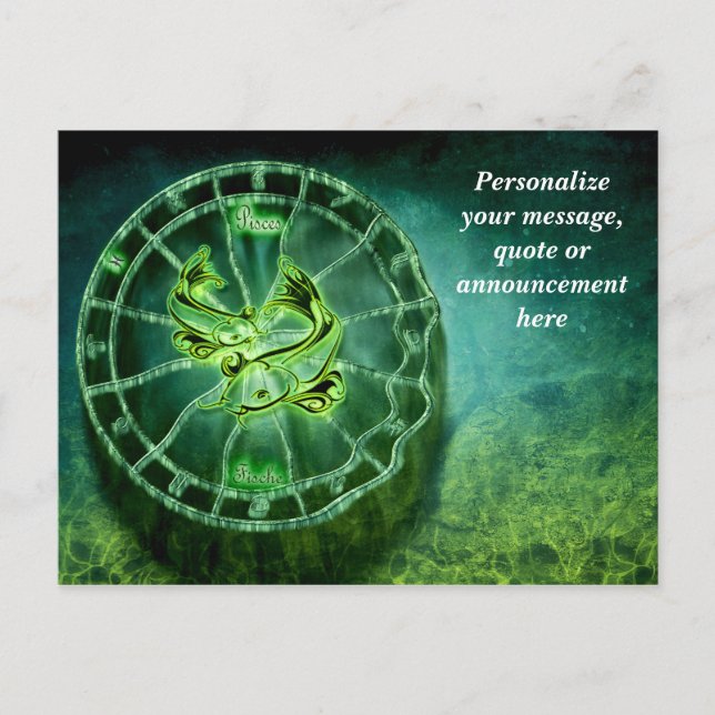 Postal De Anuncios Astrología Pisces Horoscope Personalizar mensaje (Anverso)
