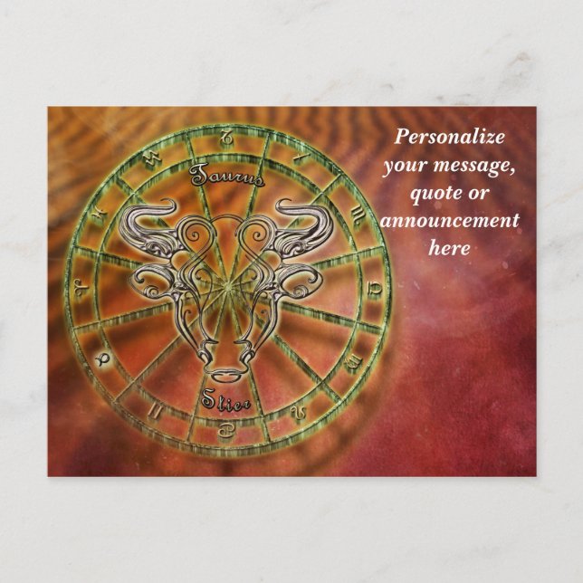 Postal De Anuncios Astrología Taurus Horoscope Personalizar mensaje (Anverso)