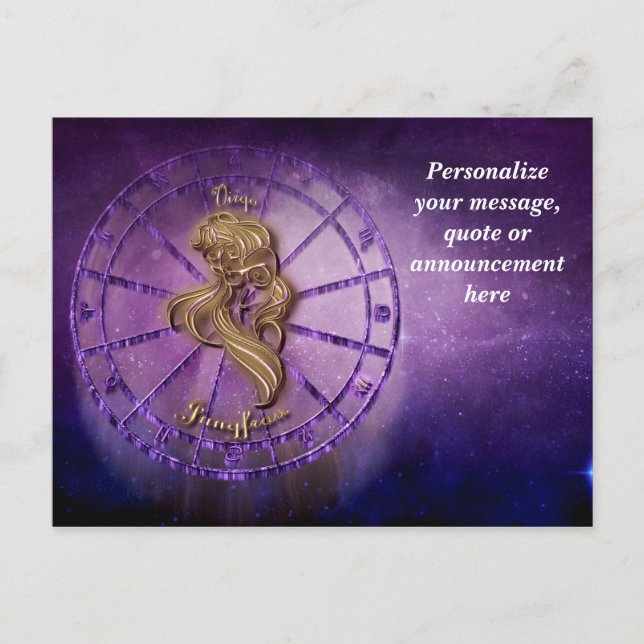Postal De Anuncios Astrología Virgo Horoscope Personaliza el mensaje (Anverso)