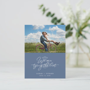 Postal De Anuncios Atando el Nudo Foto Presupuesto de Boda Guardar la
