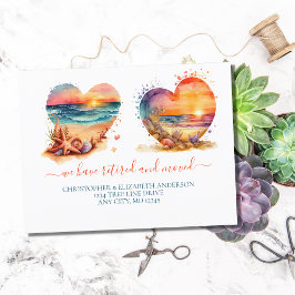 Postal De Anuncios Atardecer en la playa del océano Jubilación Mudanz