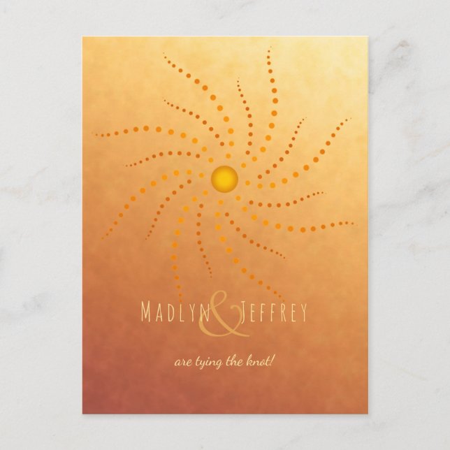 Postal De Anuncios Atardecer ombre puntos soleados mandala guardar la (Anverso)