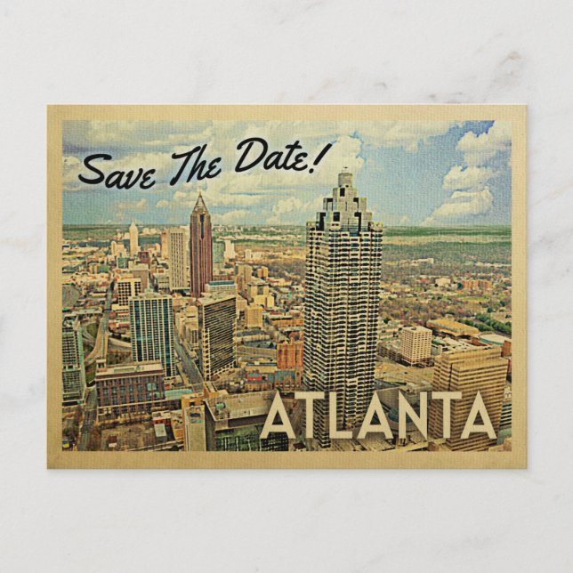 Postal De Anuncios Atlanta Save The Date Georgia (Anverso)