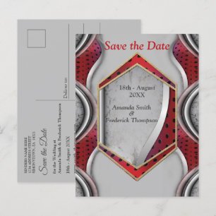 Postal De Anuncios Audaz textura metálica moderna en gris rojo 3D