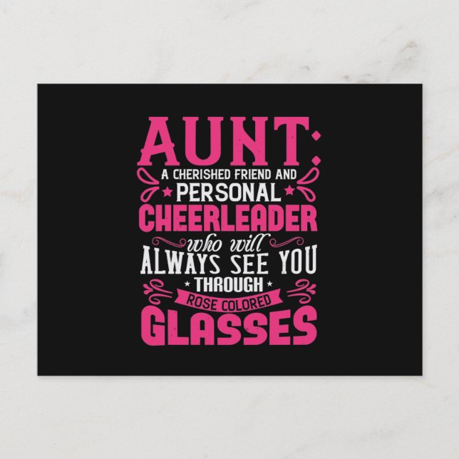 Postal De Anuncios Aunt A Cherished Friend And Personal Cheerleader-0 (Anverso)