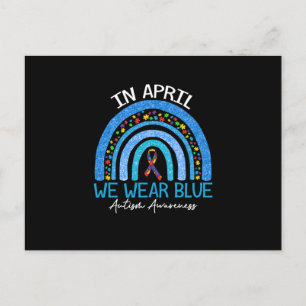 Postal De Anuncios Autismo Arcoiris En Abril Usamos Autismo Azul