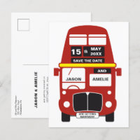 Autobús de Londres para boda Save the Date
