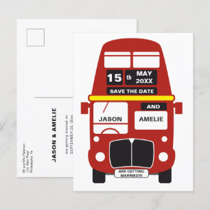 Postal De Anuncios Autobús de Londres para boda Save the Date
