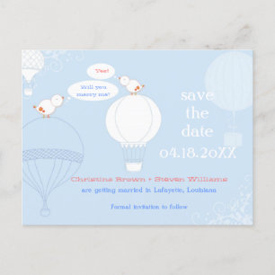 Postal De Anuncios Aves amorosas en globos aéreos salvan la fecha