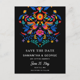 Postal De Anuncios Aves Mexicanas Otomi Floral Fiesta Save The Date