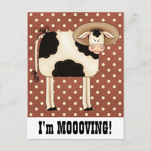 Postal De Anuncios Aviso de cambio de dirección de vaquero rural (Anverso)