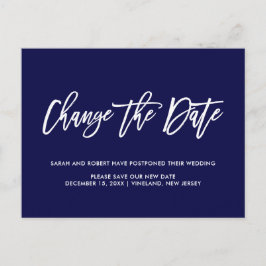 Postal De Anuncios Azul | Fecha de cambio boda cancelado pospuesto