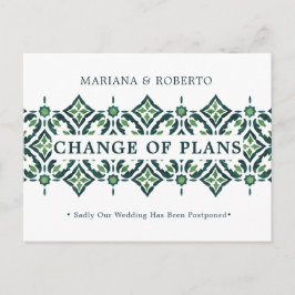 Postal De Anuncios Azulejo Verde | Cambio de planes de boda con encaj