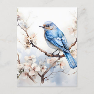 Postal De Anuncios Azulillo de primavera en el árbol florecido