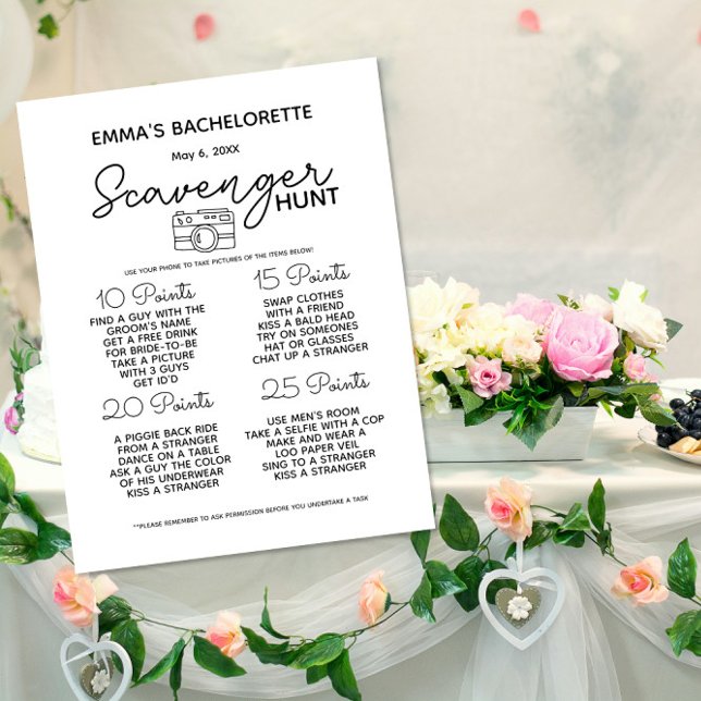 Postal De Anuncios Bachelorette scavenger caza de caza fiesta (Subido por el creador)