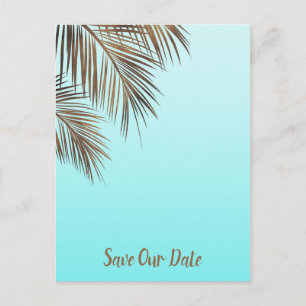 Postal De Anuncios Bahama Breeze Palma de Cobre Azul Acuático Guarde 