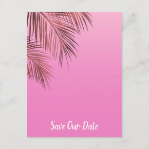 Postal De Anuncios Bahama Breeze Palma de Cobre Rosa Save The Date