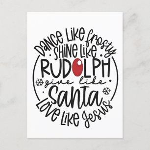 Postal De Anuncios Baila como Frosty Brilla como Rudolph Navidad
