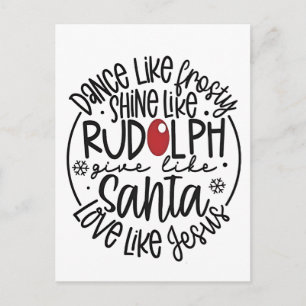 Postal De Anuncios Baila como Frosty Brilla como Rudolph Navidad