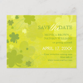 Postal De Anuncios Bailar Shamrock Wedding Guardar la fecha