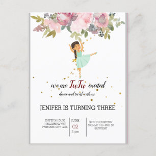 Postal De Anuncios Bailarín   Fiesta de cumpleaños del Ballet Floral