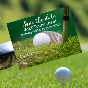 Postal De Anuncios Baloncesto de golf con club de golf en verde salva