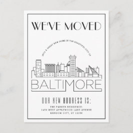 Postal De Anuncios Baltimore Perfil Moderno Deco Cambio de Dirección