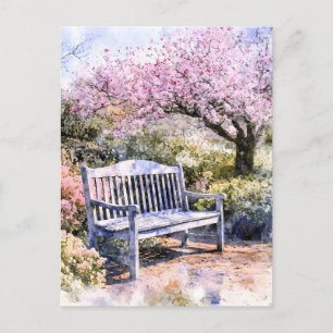 Postal De Anuncios Banco de Acuarela Flor de Primavera