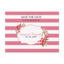 Bandas Blancas Y Rosa- Guardar La Fecha