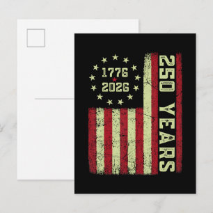 Postal De Anuncios Bandera de EE. UU. del 250 Aniversario