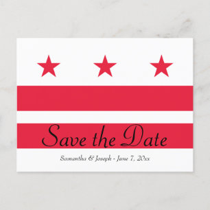 Postal De Anuncios Bandera de Washington DC Save the Date