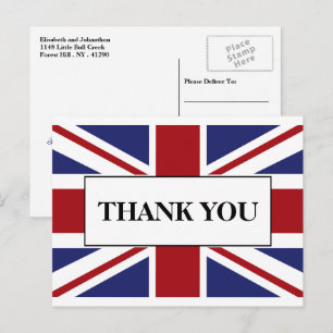Postal De Anuncios Bandera Union Jack Agradecimiento Boda Británica