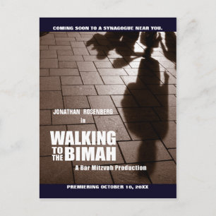 Postal De Anuncios Bar Mitzvah Bimah Movie Save the Date Postcard