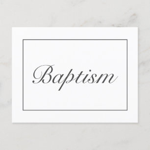 Postal De Anuncios Bautismo Minimalista moderno de bebé blanco