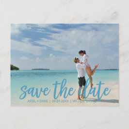 Postal De Anuncios Beach Blue Save the Date Photo