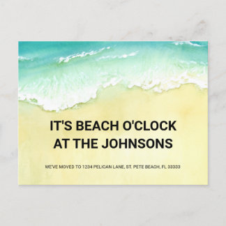 Postal De Anuncios Beach O'Clock Ocean ondea un nuevo hogar en movimi