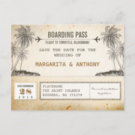 Postal De Anuncios beach palms vintage board pass guardar la fecha