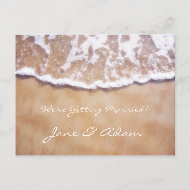 Postal De Anuncios Beach Save the Date (Anverso)