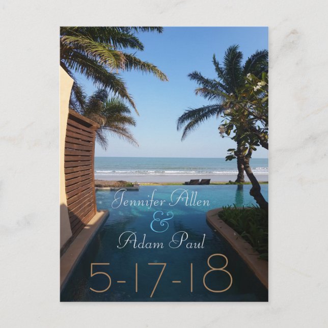Postal De Anuncios Beach Save the Date Postcard (Anverso)