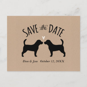 Postal De Anuncios Beagle Silhouettes Wedding Save the Date